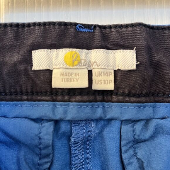 Boden Pants Womens Size 10P Daisy Cropped Chino Pockets Wide Leg Bold Blue - Picture 4 of 13